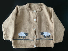 Load image into Gallery viewer, Hand knitted sheep cardigan 2-3 years