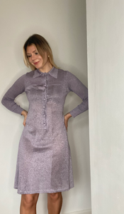 Lily 70s lilac lurex dress