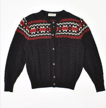 Load image into Gallery viewer, Vintage wool fair isle cable knit cardigan