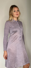 Load image into Gallery viewer, Lily 70s lilac lurex dress