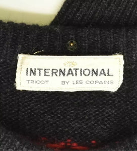 Vintage wool fair isle cable knit cardigan