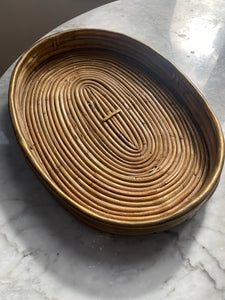 Rattan and brass detail tray