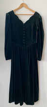 Load image into Gallery viewer, Laura Ashley forest green velvet dress