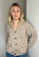 Load image into Gallery viewer, Oatmeal flecked merino wool cardigan